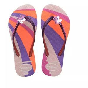 NWOT HAVAIANAS Kids Slim Glitter Flip Floops Size 10